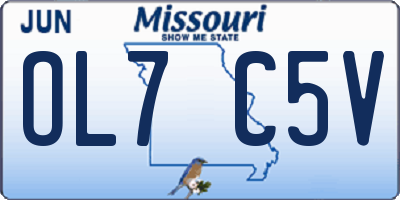 MO license plate OL7C5V