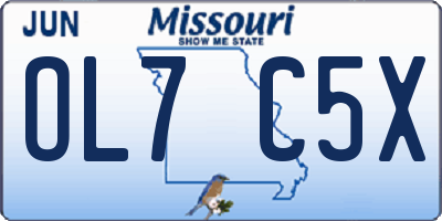 MO license plate OL7C5X