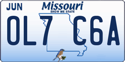 MO license plate OL7C6A
