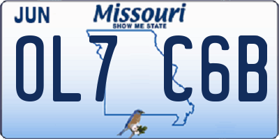 MO license plate OL7C6B