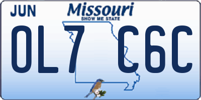 MO license plate OL7C6C