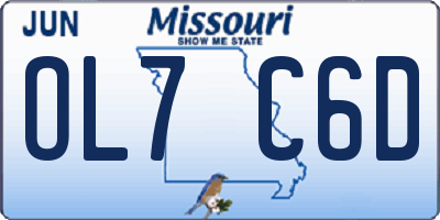 MO license plate OL7C6D