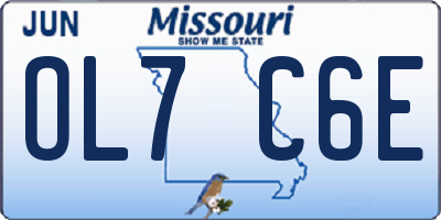 MO license plate OL7C6E