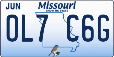 MO license plate OL7C6G