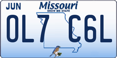 MO license plate OL7C6L