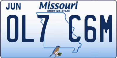 MO license plate OL7C6M
