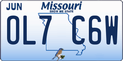 MO license plate OL7C6W