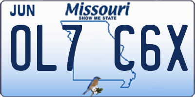 MO license plate OL7C6X