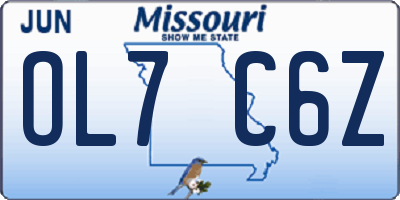 MO license plate OL7C6Z