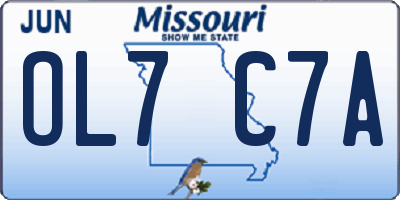 MO license plate OL7C7A