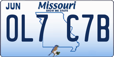 MO license plate OL7C7B