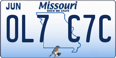 MO license plate OL7C7C