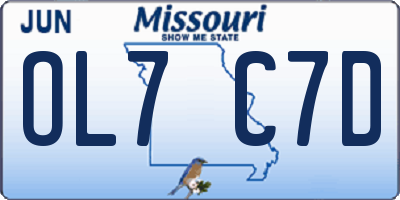MO license plate OL7C7D