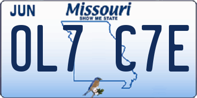 MO license plate OL7C7E