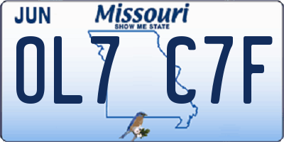 MO license plate OL7C7F
