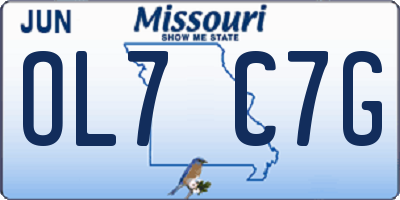 MO license plate OL7C7G