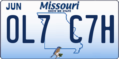 MO license plate OL7C7H