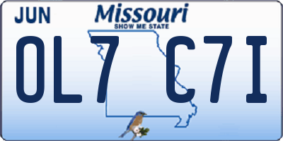 MO license plate OL7C7I