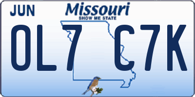MO license plate OL7C7K