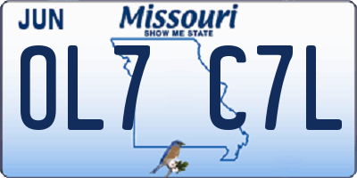MO license plate OL7C7L