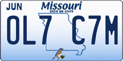 MO license plate OL7C7M