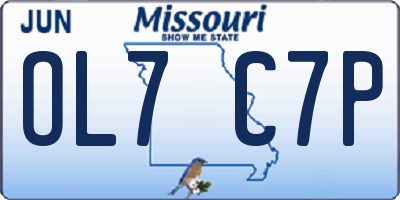 MO license plate OL7C7P
