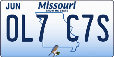 MO license plate OL7C7S