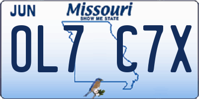 MO license plate OL7C7X