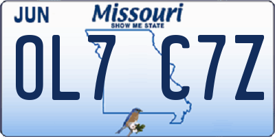 MO license plate OL7C7Z
