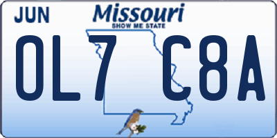 MO license plate OL7C8A