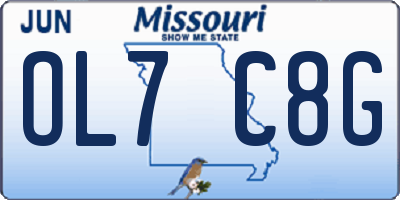 MO license plate OL7C8G
