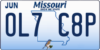 MO license plate OL7C8P