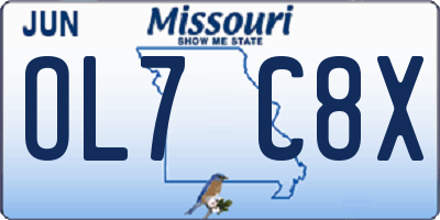 MO license plate OL7C8X