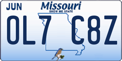 MO license plate OL7C8Z