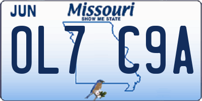 MO license plate OL7C9A