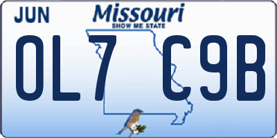 MO license plate OL7C9B