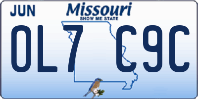 MO license plate OL7C9C