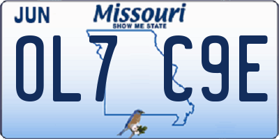 MO license plate OL7C9E