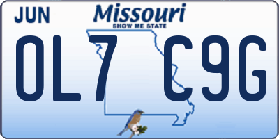 MO license plate OL7C9G