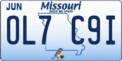 MO license plate OL7C9I