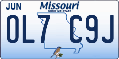 MO license plate OL7C9J