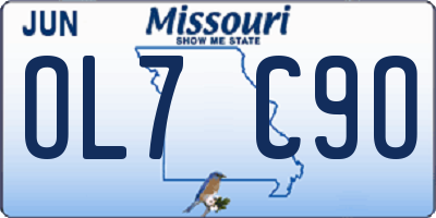 MO license plate OL7C9O
