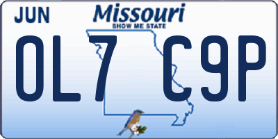 MO license plate OL7C9P