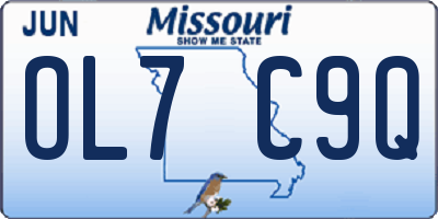 MO license plate OL7C9Q