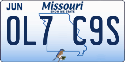 MO license plate OL7C9S