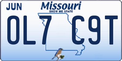 MO license plate OL7C9T