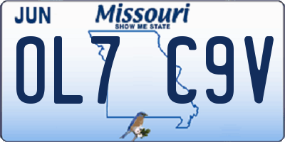 MO license plate OL7C9V