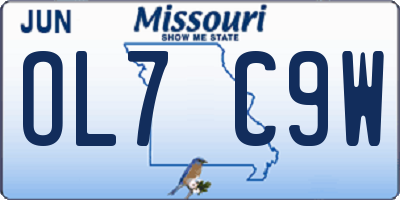 MO license plate OL7C9W