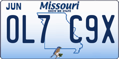 MO license plate OL7C9X