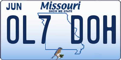 MO license plate OL7D0H